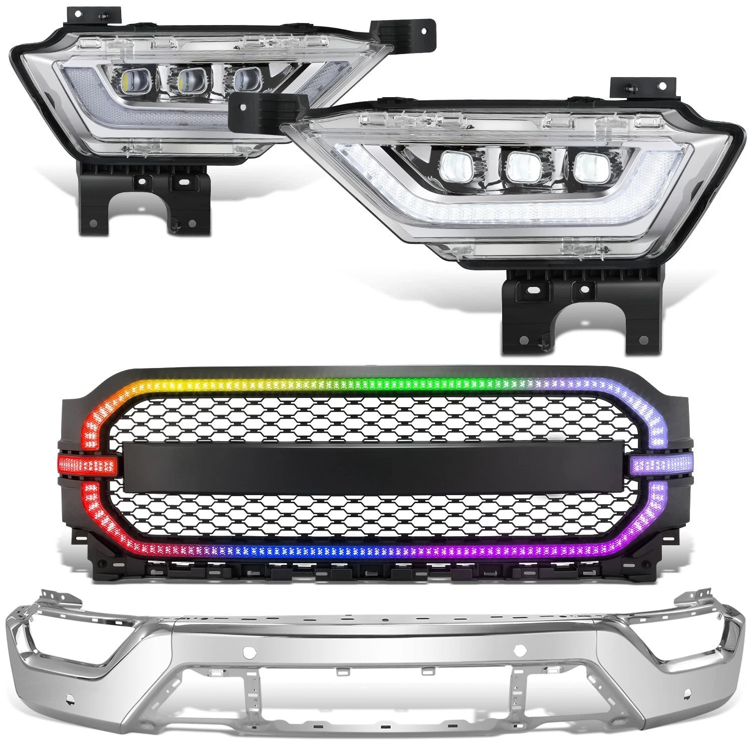 Chrome Clear LED Projector Fog Lights for F-150 (2021–2023)