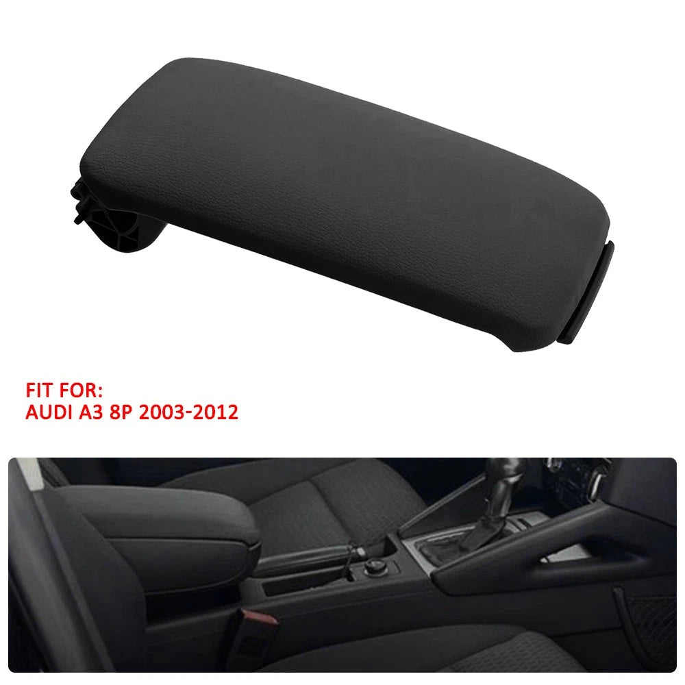 Leather Front Center Console Armrest Lid Cover for Audi A3 8P (2003–2012)