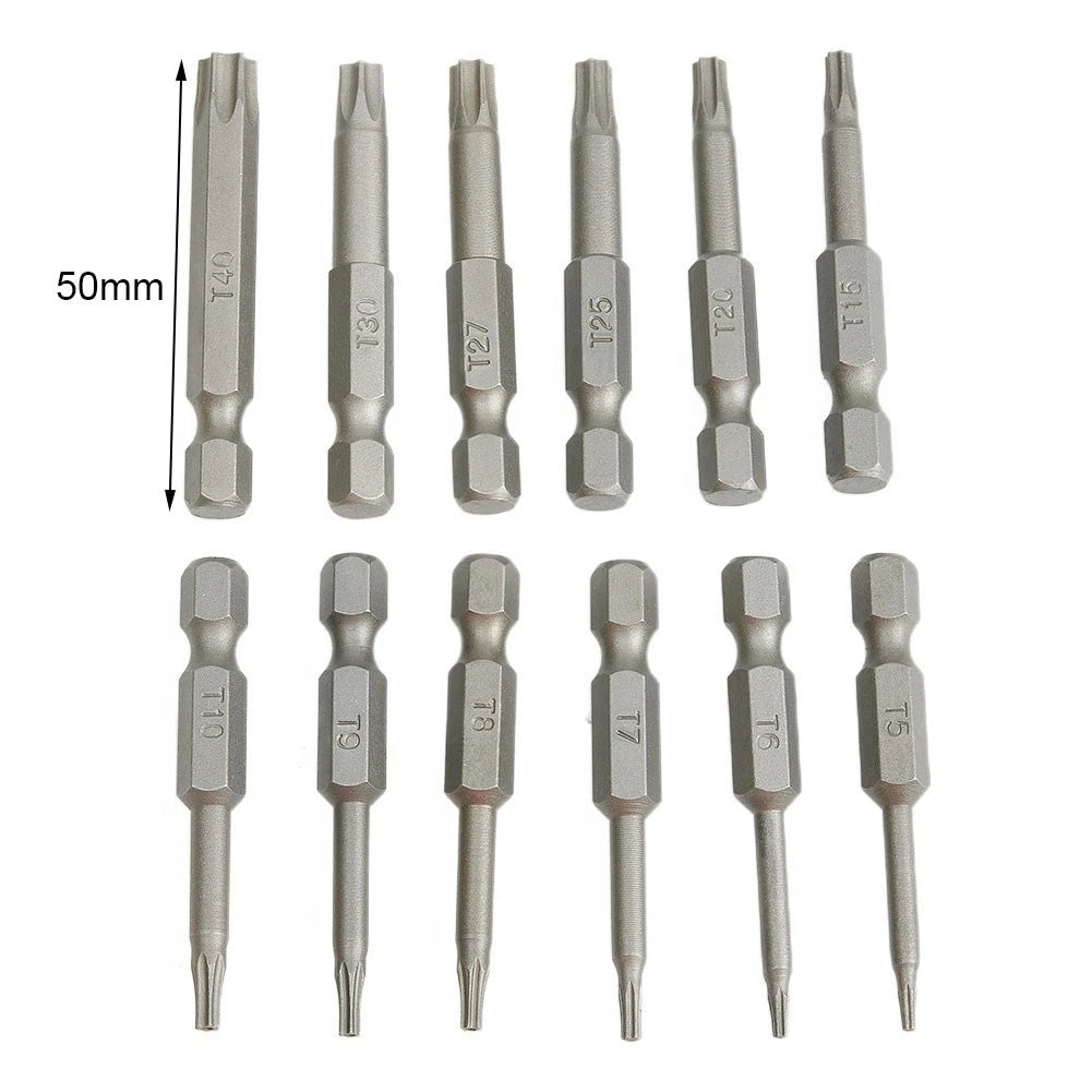 Set of 10 Alloy Steel Screw Driver Bits with Magnetic Holder