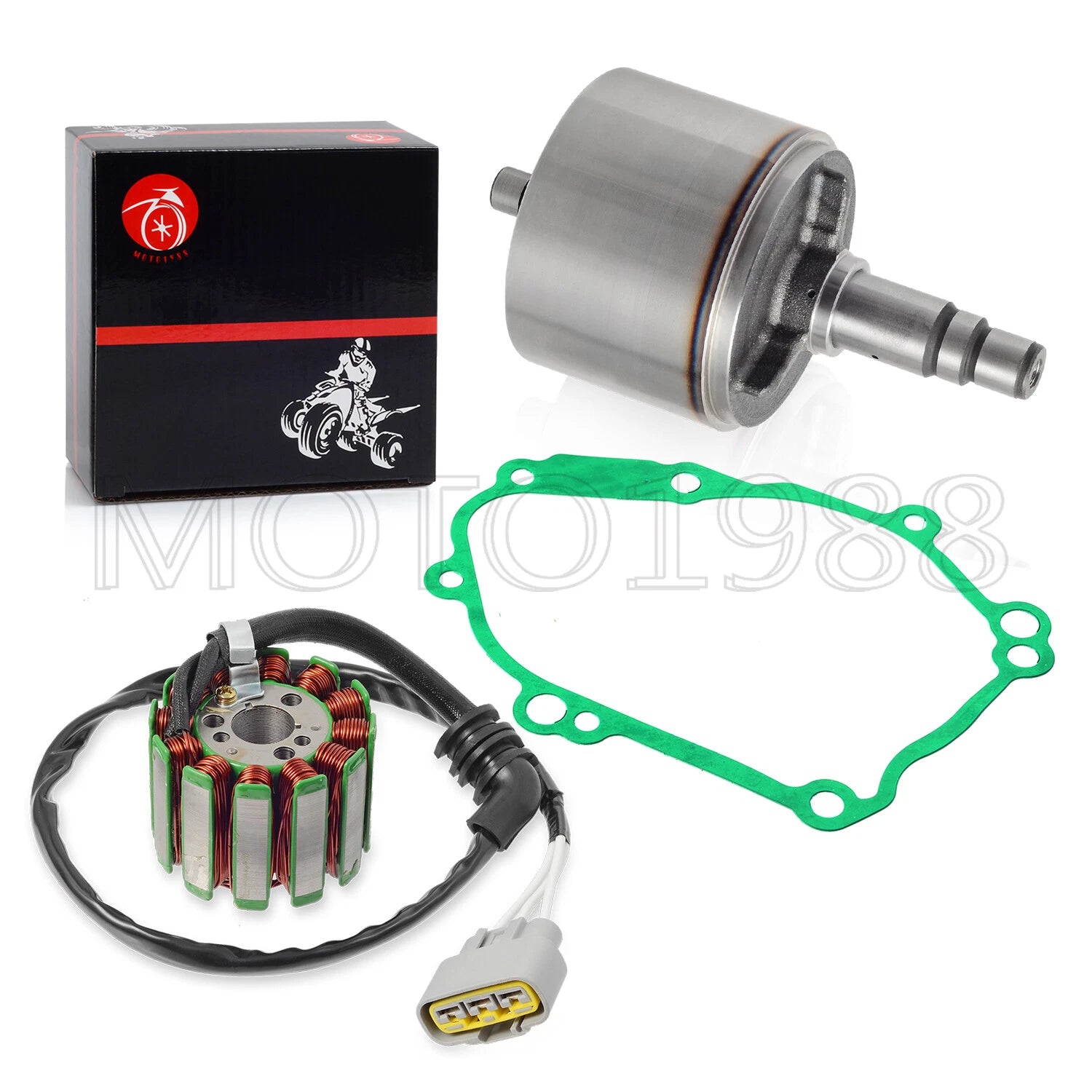 Magneto Stator Flywheel Rotor with Cover Gasket for Yamaha R1 (2006)