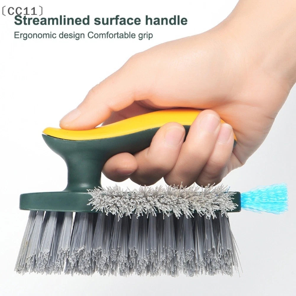 Multi Head Grout Scrub Brush with Squeegee Tool for Bathroom Kitchen