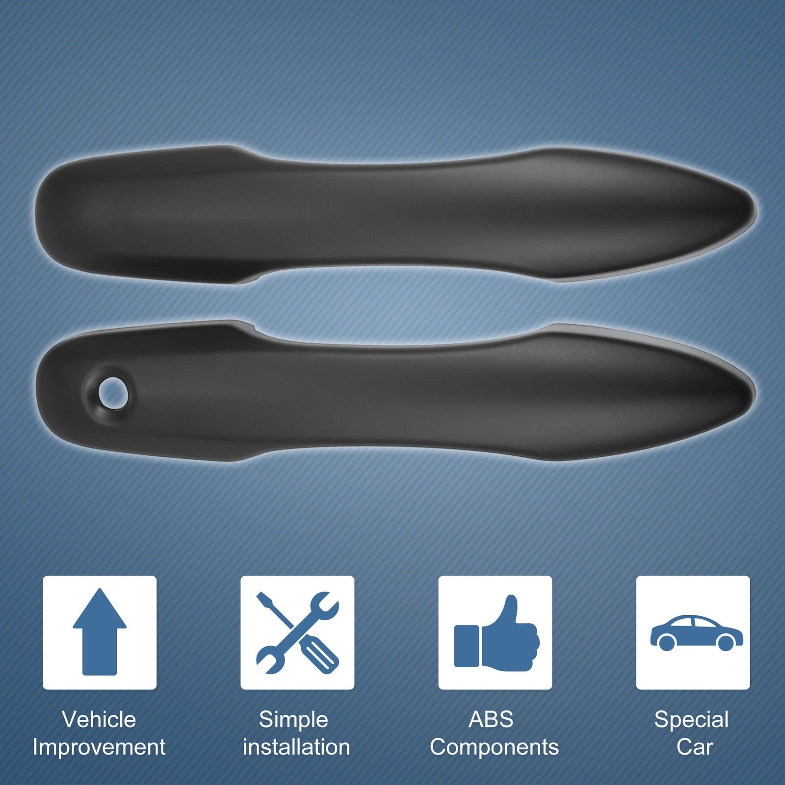 Set of 4 Door Handle Covers for Toyota Camry (without Smart Key Holes) Matte Black