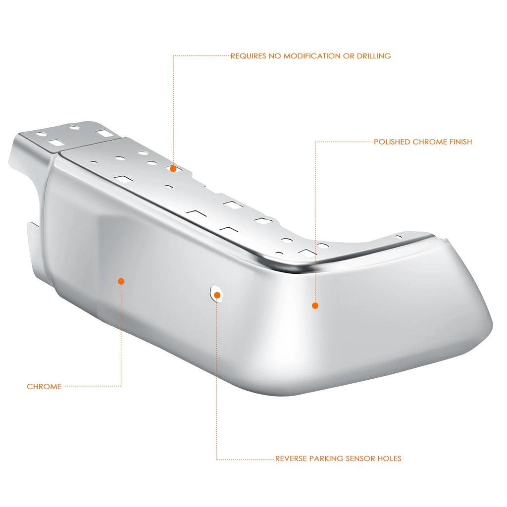 Rear Right Bumper End Cap for Toyota Tundra (2014–2021) w/ Parking Sensor Holes