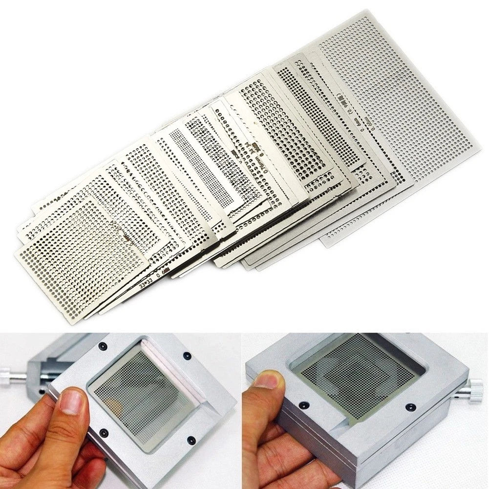 27X Reballing Rework Net Stencil Solder Template Kit for Automotive