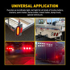 Set of 2 Oval LED Tail Lights for Truck Trailer (6", Red/White)