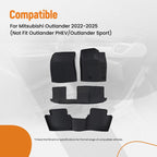 All Weather Black Floor Mats for Mitsubishi Outlander (2022–2025)