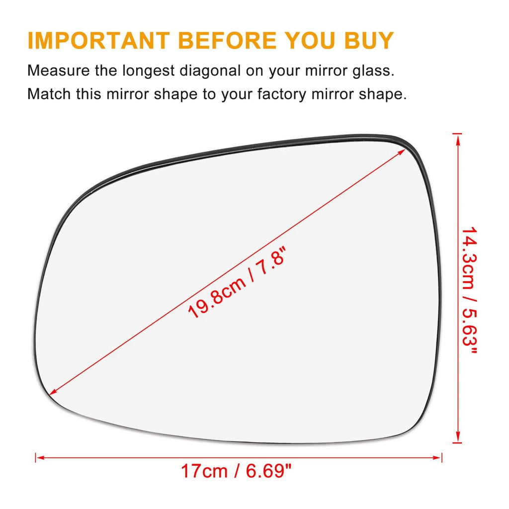 Left Side Mirror Glass with Backing Plate 71743613 for Suzuki SX4 (2007–2014)