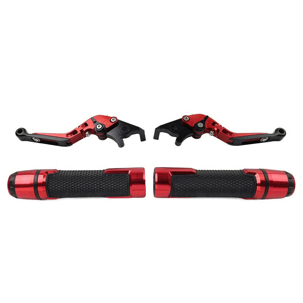 Red Extendable Brake Clutch Lever Grip Set for Yamaha YZF R1 (2009-2014)