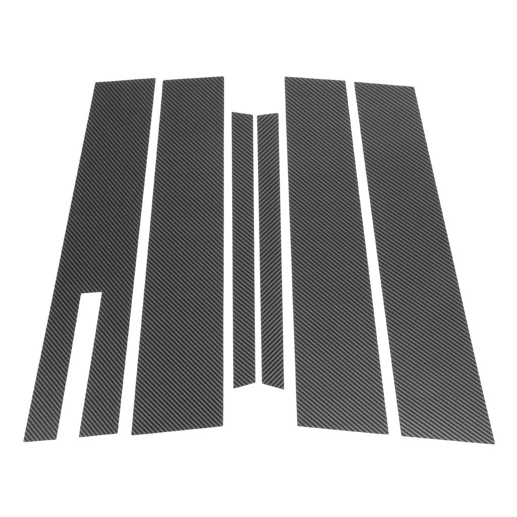 Set of 6 Door Pillar Window Trim for Ford Taurus (2010–2020) Carbon Fiber