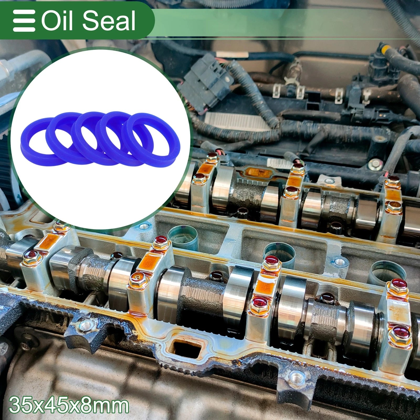 Set of 5 Oil Seal Ring 35x45x8mm for Rotary Shaft (High Pressure)