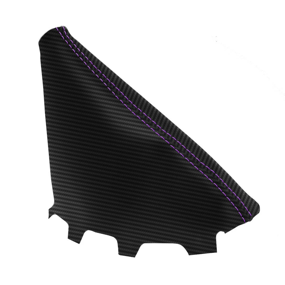 E Brake Boot Cover for Mazda 3 (2014–2016) - Carbon Fiber, Purple Stitch