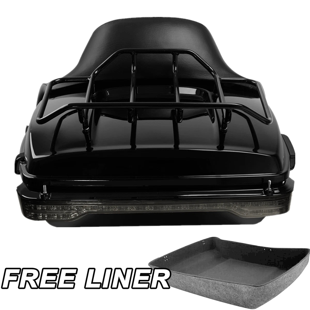 Chopped Trunk Backrest Rack Light for Harley Touring Street Road Glide (2014–2023)