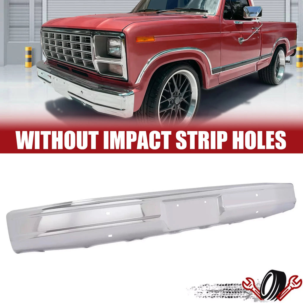Chrome Front Bumper Face Bar for Ford Bronco F100 F150 F250 F350 (1980–1986)
