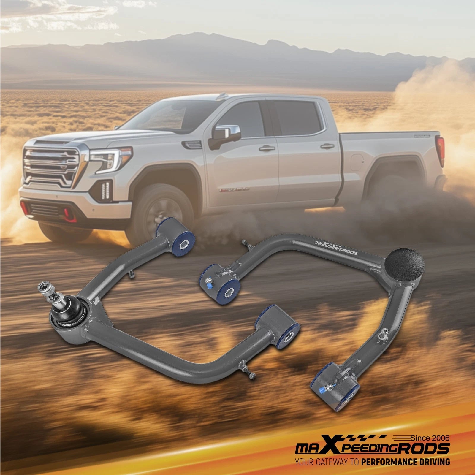 2X Front Upper Control Arm Kit for 2019–2024 Silverado Sierra 1500
