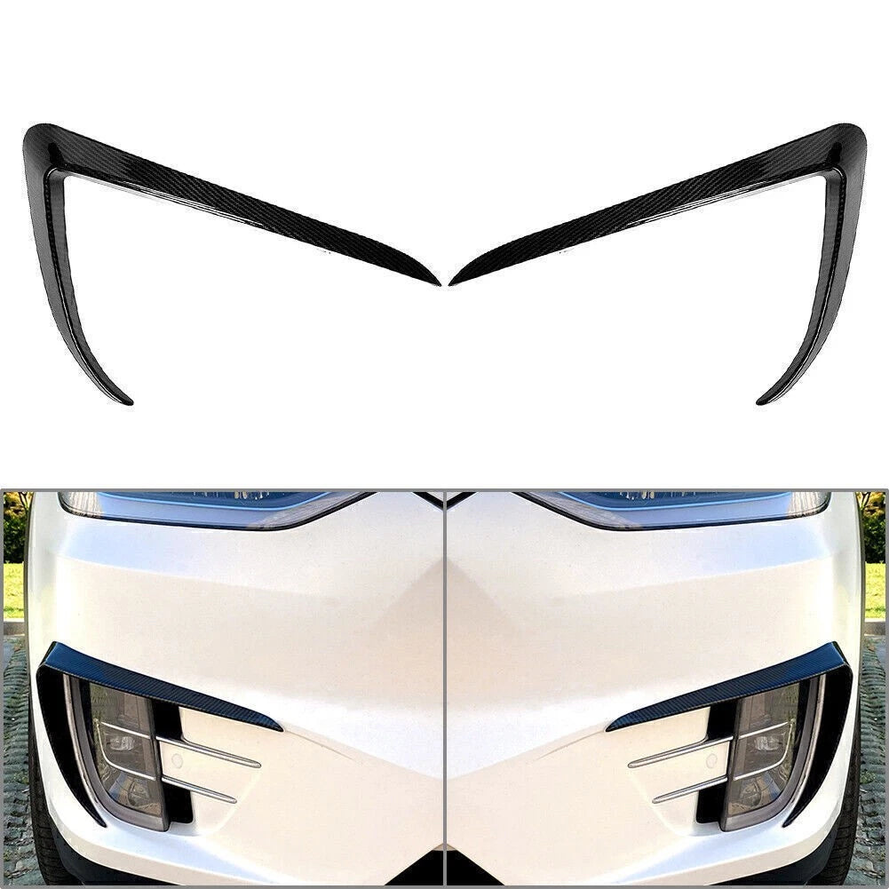 Front Fog Light Eyebrow Cover Trim Kit Carbon Fiber for Tesla Model X (2015–2020)