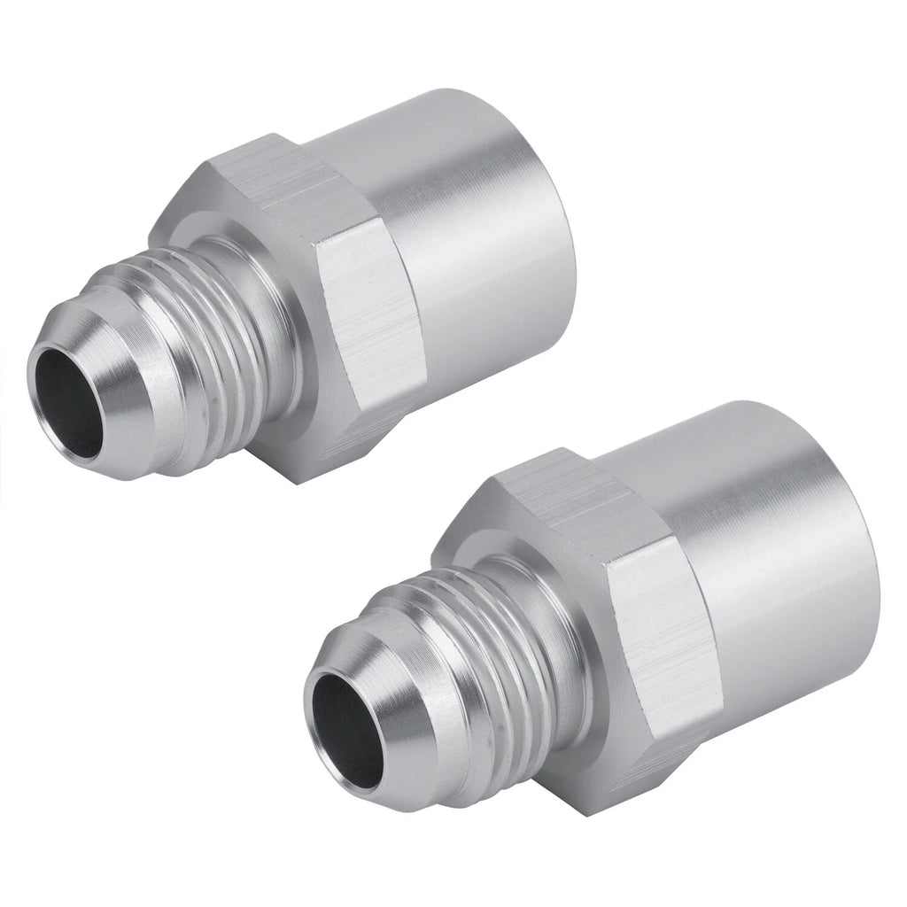 6AN Adapter Fittings for GM TBI Fuel Sending Units (Metric O-ring) Silver