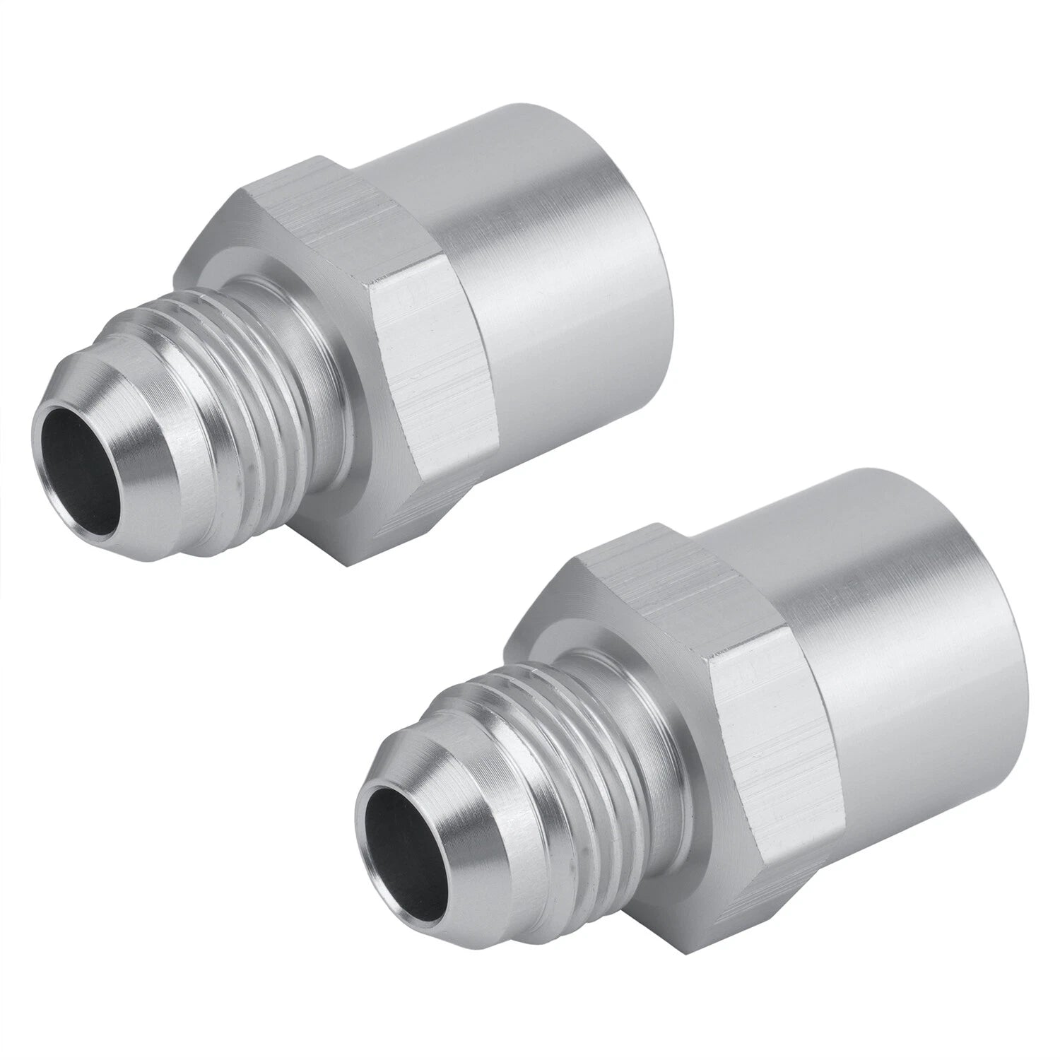6AN Adapter Fittings for GM TBI Fuel Sending Units (Metric O-ring) Silver
