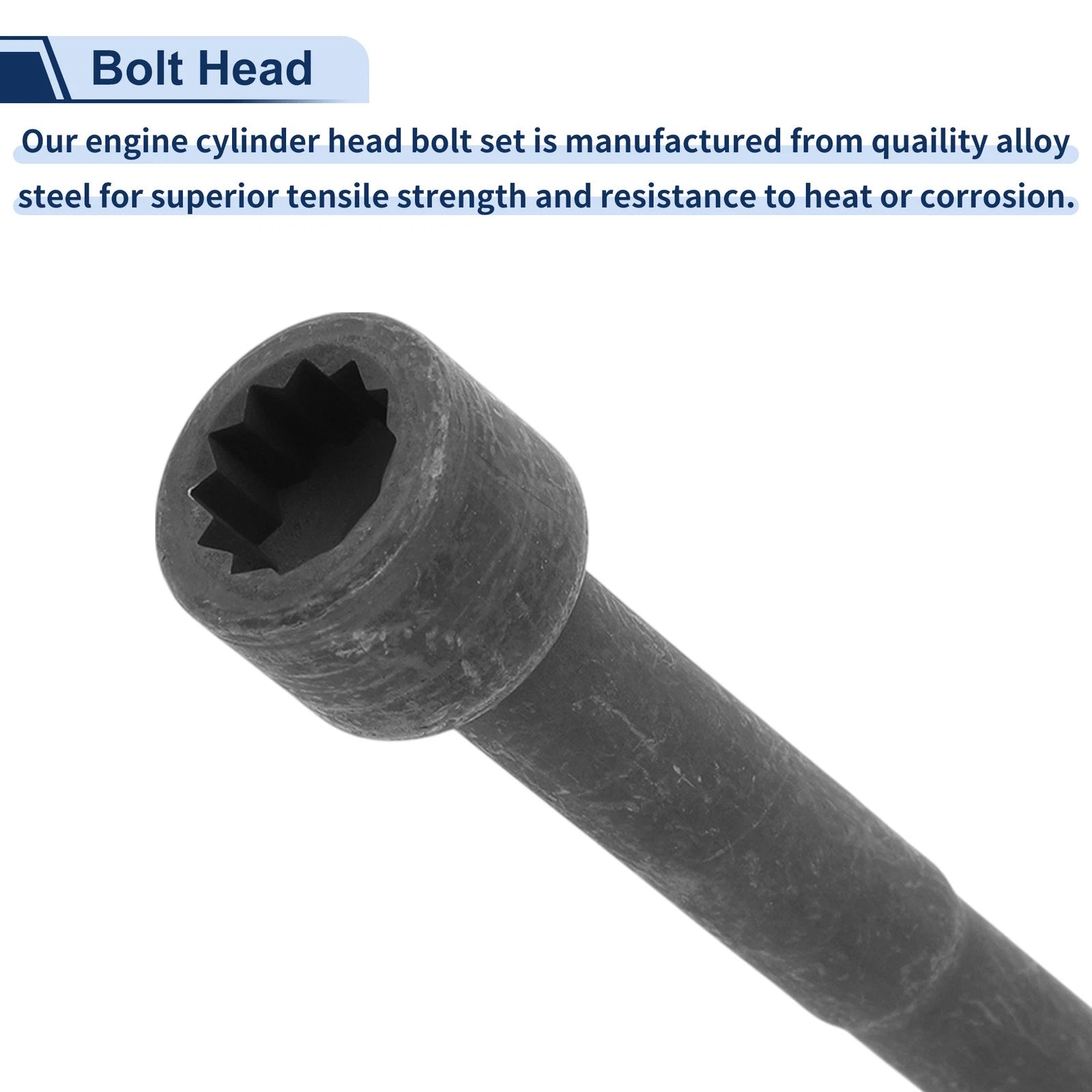 Set of 10 Engine Cylinder Head Bolts for Toyota Corolla 1.8L L4 (2009–2020) No. ES 72434