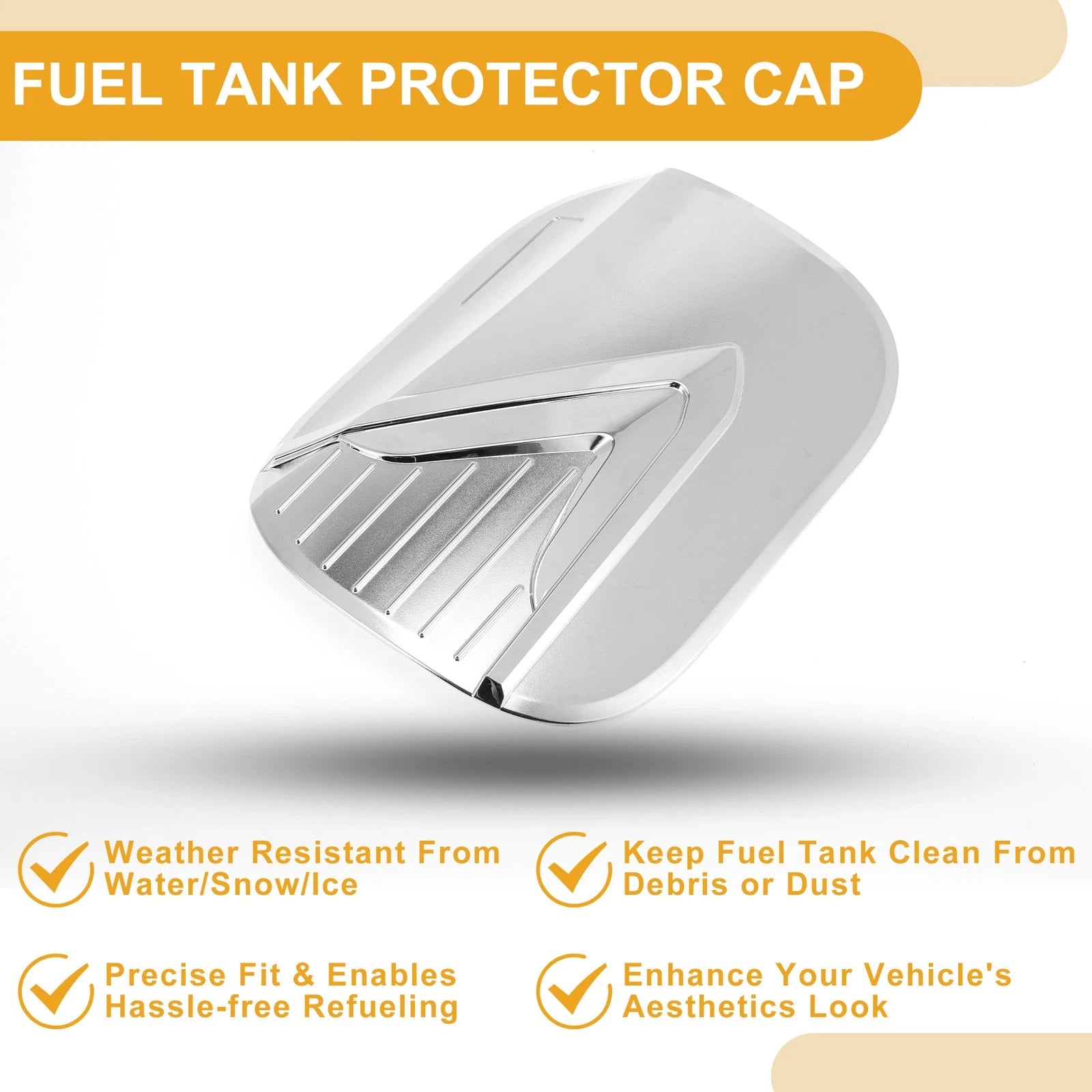 Fuel Tank Door Cap for Hyundai Palisade (2019–2025) Chrome Silver Tone