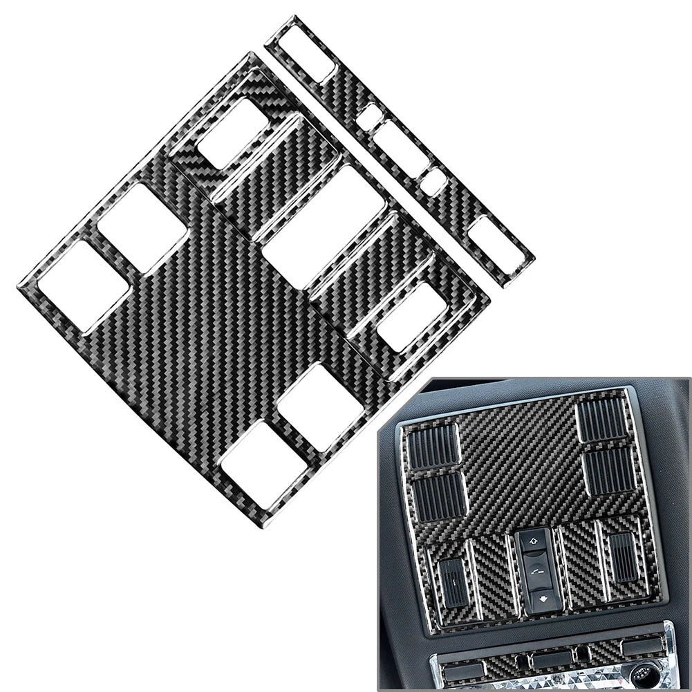 Set of 6 Carbon Fiber Roof Reading Light Panel Trim Covers for BMW X3 (2004–2010)