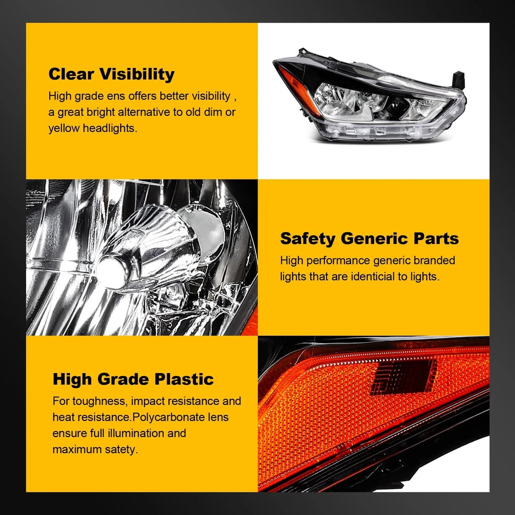 Right Side Headlight Assembly for Nissan Kicks (2017–2020)