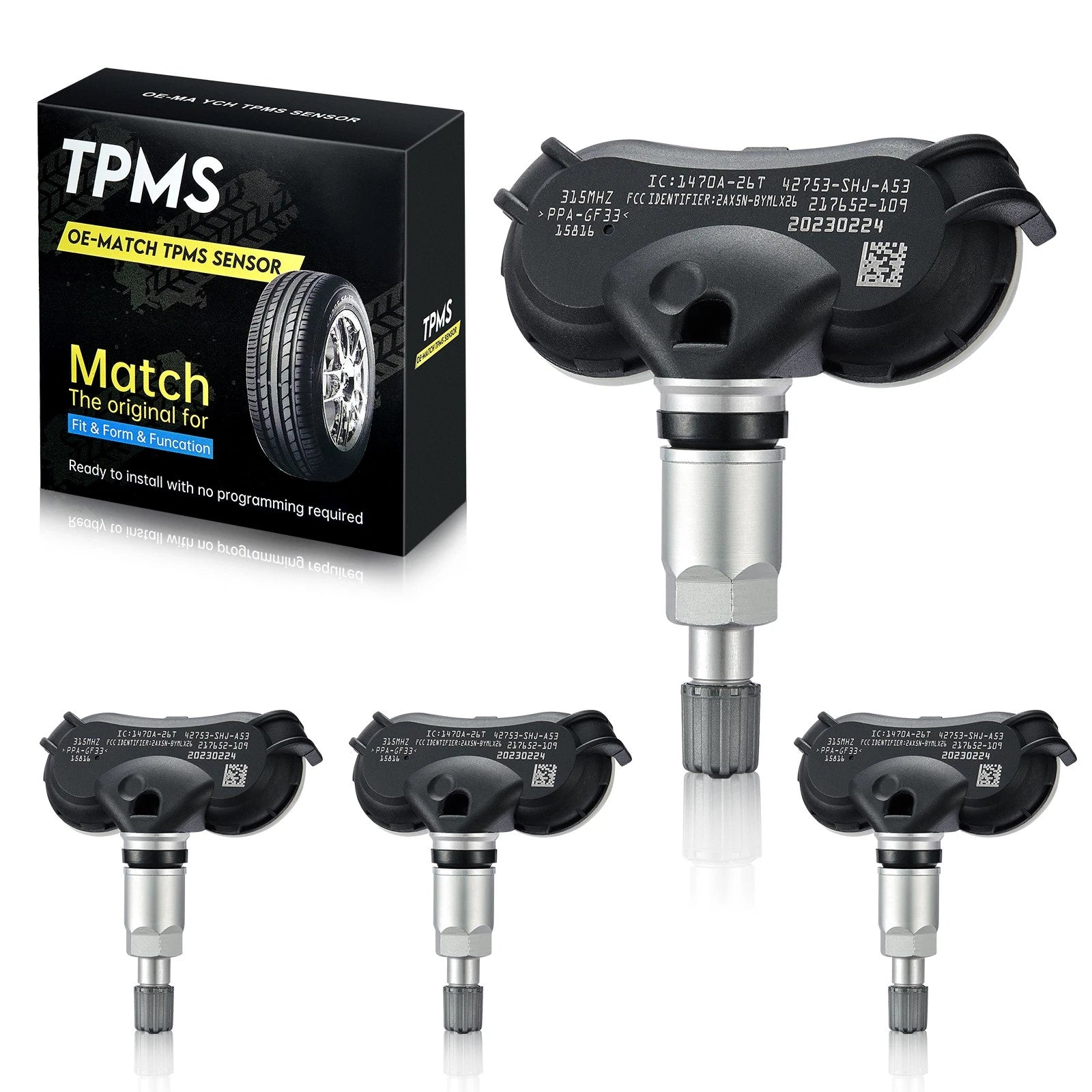 4x TPMS Tire Pressure Sensors for Honda Ridgeline Acura TL MDX (2015-2020)