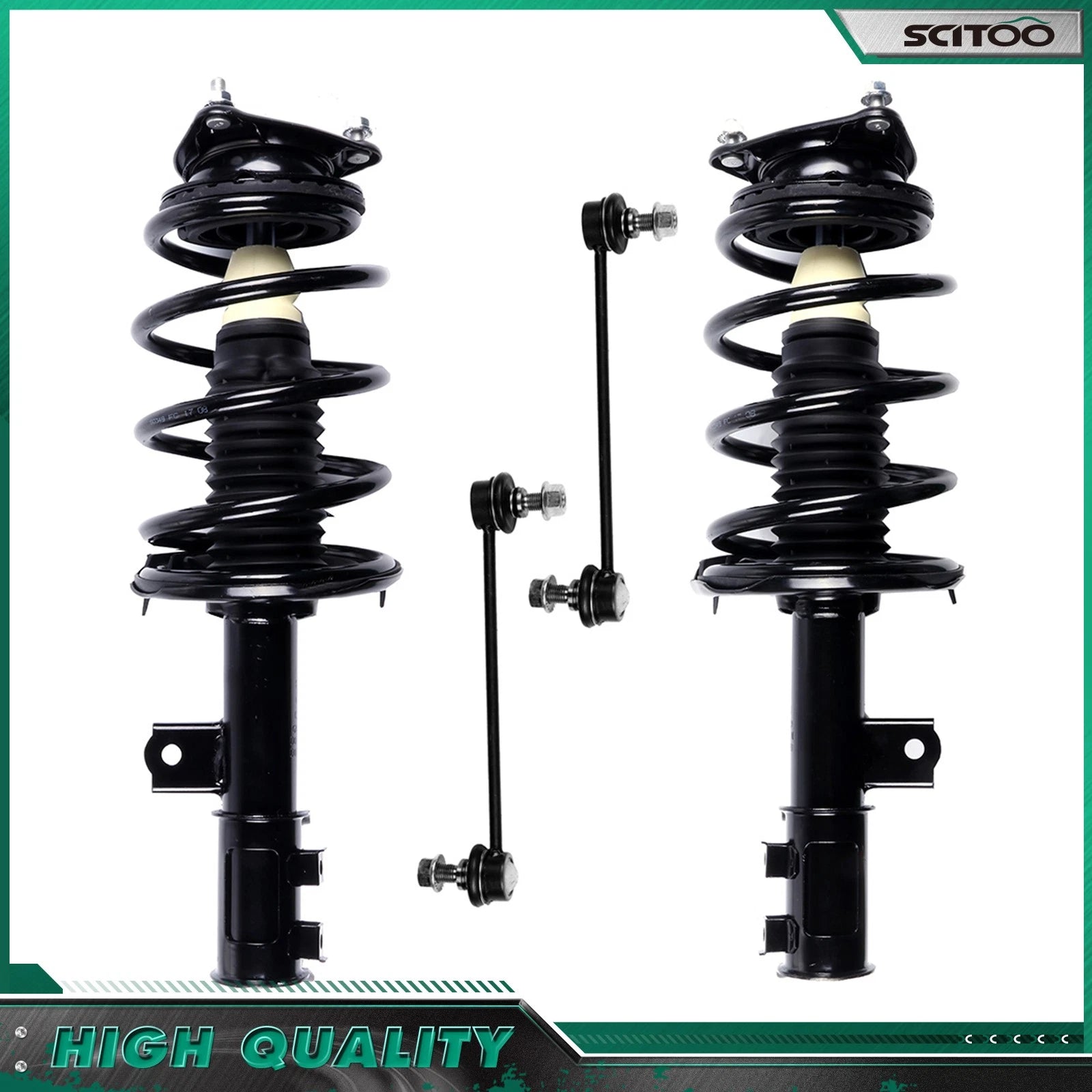 Front Strut & Coil Spring Sway Bar Kit for Hyundai Elantra (2007–2010)