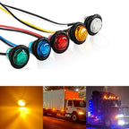 Set of 4 24V LED Side Marker Lights for Trucks - Amber Red Blue White Green