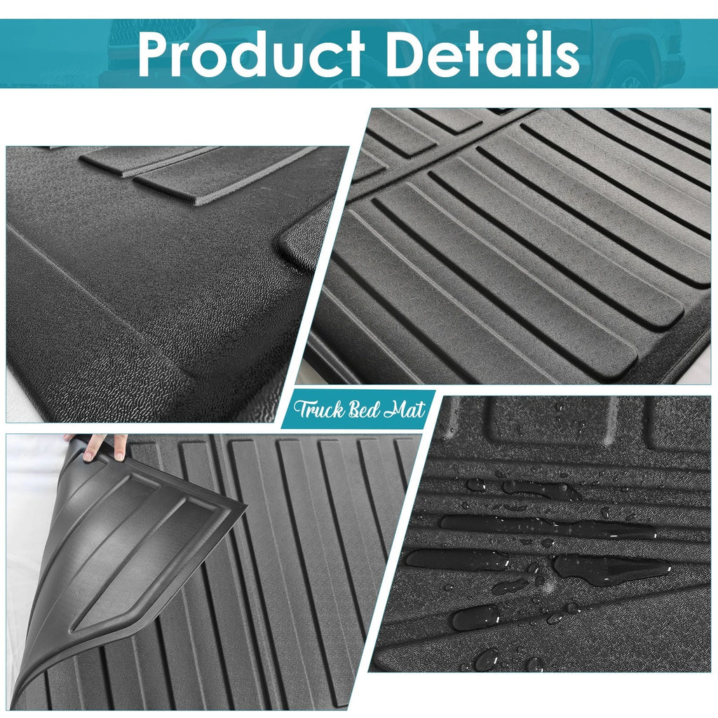 5.5FT Truck Bed Mat Liner for Toyota Tundra (2021–2024) Rubber All Weather