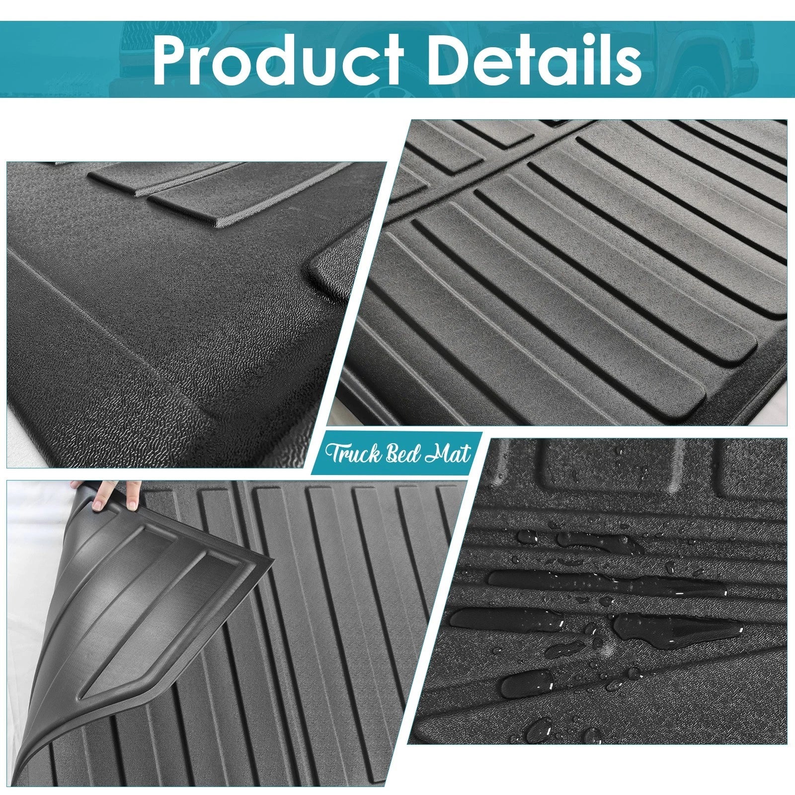 5.5FT Truck Bed Mat Liner for Toyota Tundra (2021–2024) Rubber All Weather