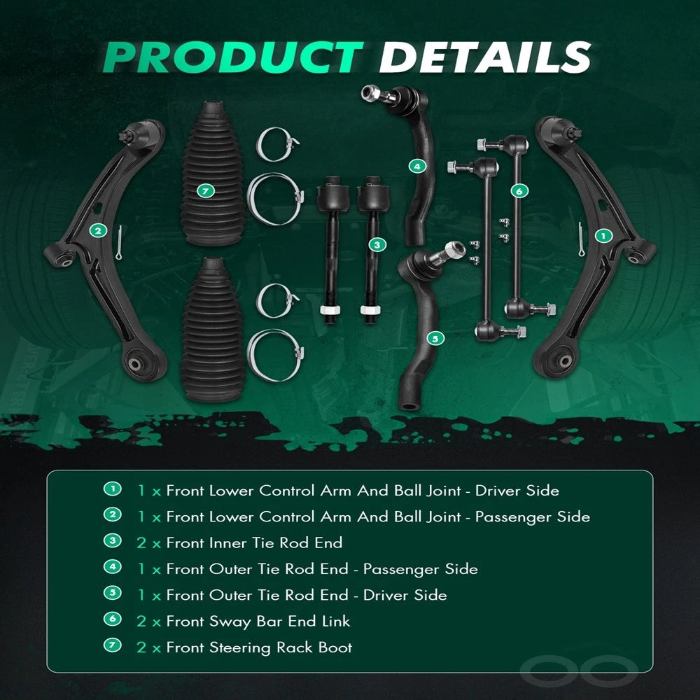 Front Lower Control Arm Tie Rod Sway Bar for Acura MDX