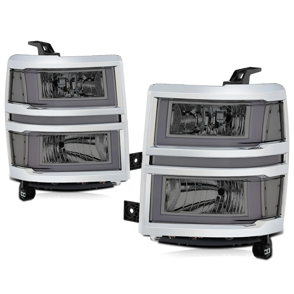 U-Shape LED DRL Sequential Turn Headlights for Silverado 1500 (2014–2015)