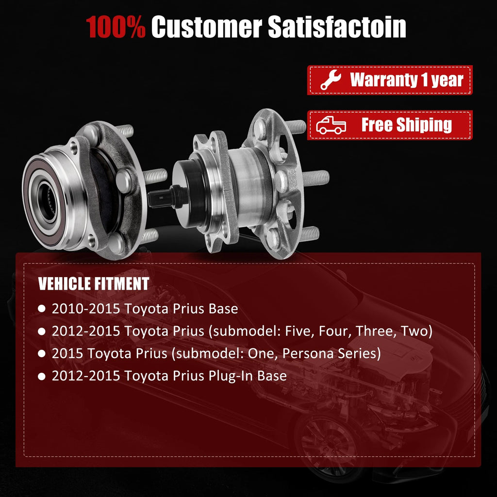 Set of 4 Wheel Hub Bearing Assemblies for Toyota Prius (2012–2015)