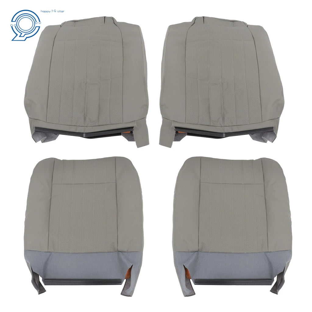 Set of 2 Front Seat Covers for Chevy Impala (1994–1996) Gray Leather Perforation