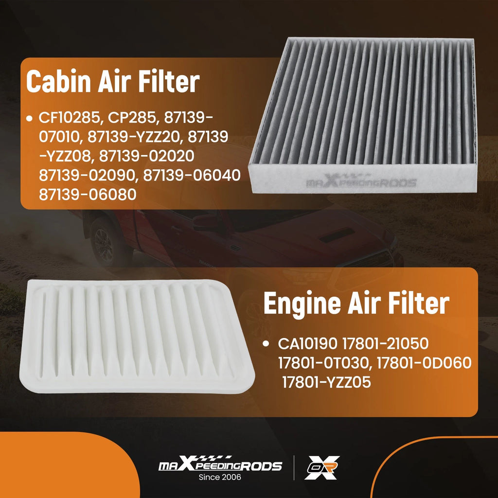 Air Filter Combo for Toyota Yaris L4-1.5 (2006–2018) 87139-52020 Carbon