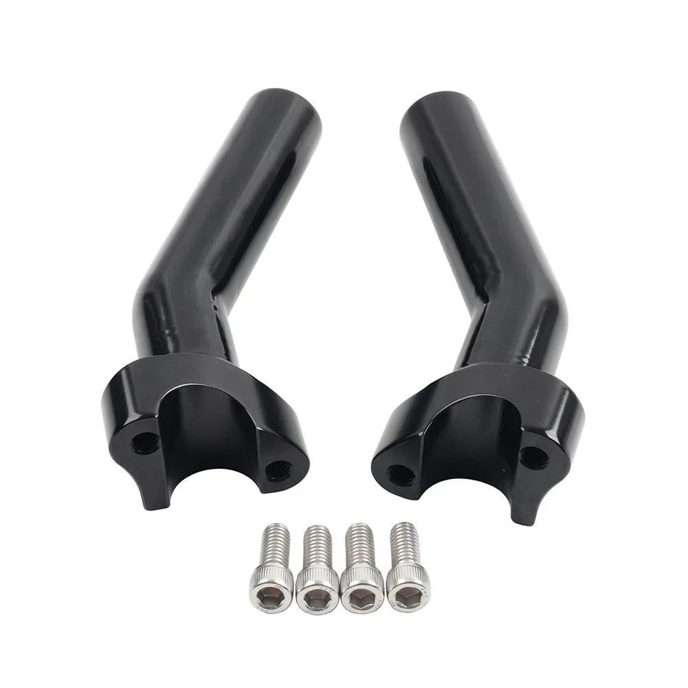 6" CNC Pullback Handlebar Risers Black for Harley Softail Sportster