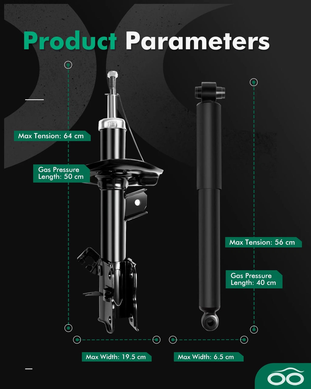 Front and Rear Set Shocks Struts for Nissan Rogue 2008–2012 2.5L