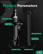 Front and Rear Set Shocks Struts for Nissan Rogue 2008–2012 2.5L