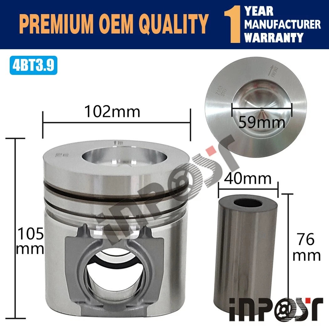 4BT3.9 Overhaul Rebuild Kit for 4BT Cummins 3.9 Engine (Komatsu S4D102)