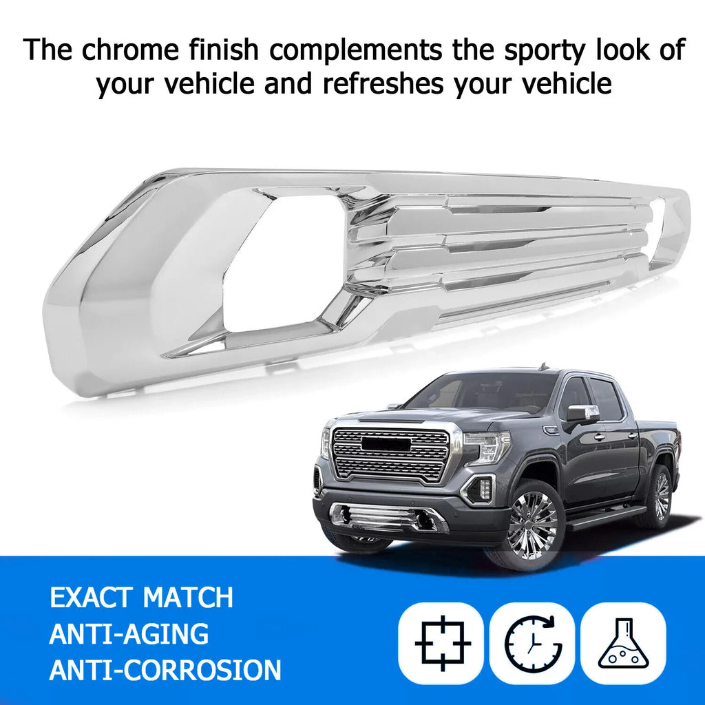 Chrome Front Lower Bumper Filler Grille Plate for GMC Sierra 1500 (2019–2022)
