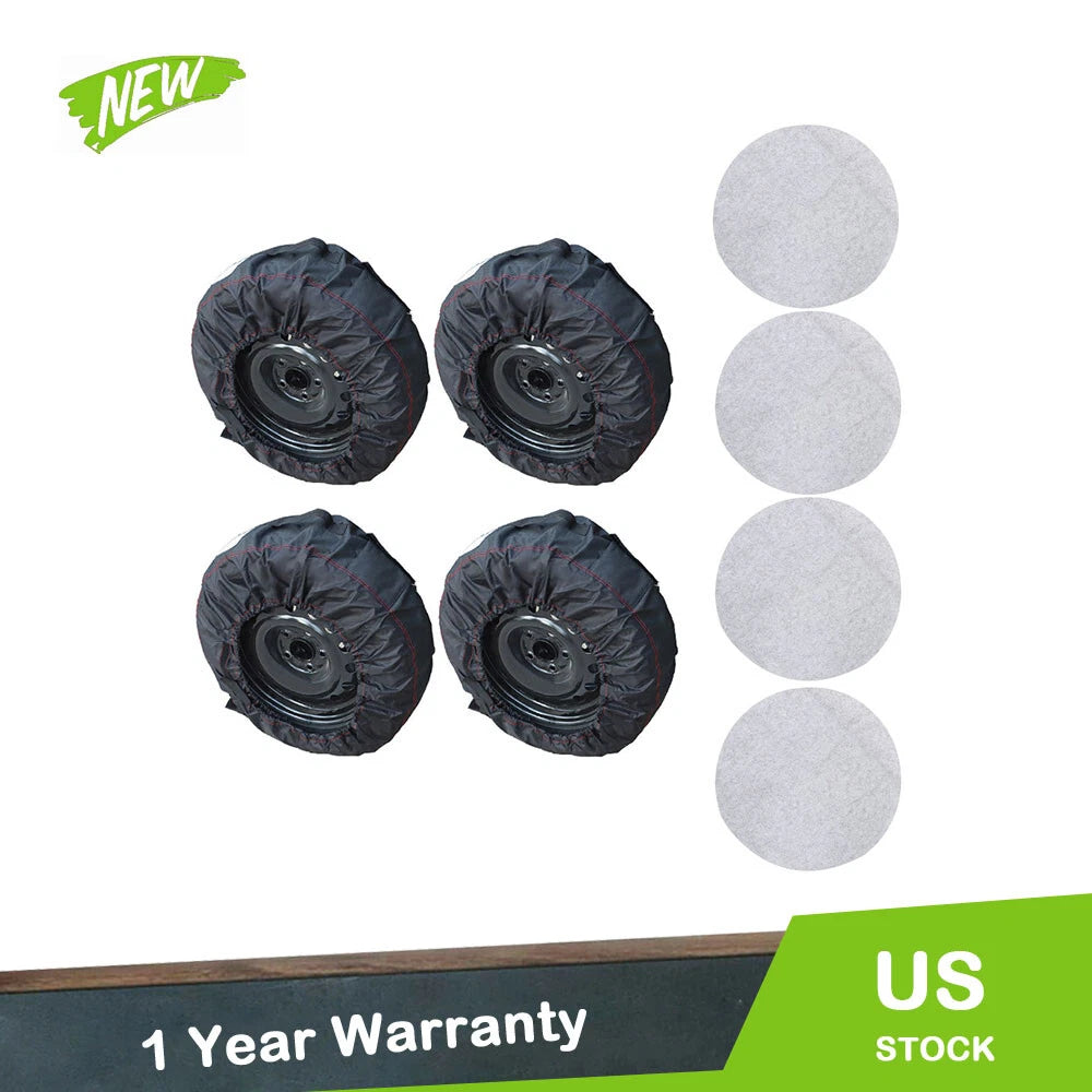 Set of 2 Tyre Cases for Black 420D & 600D with Handheld Dust Cover