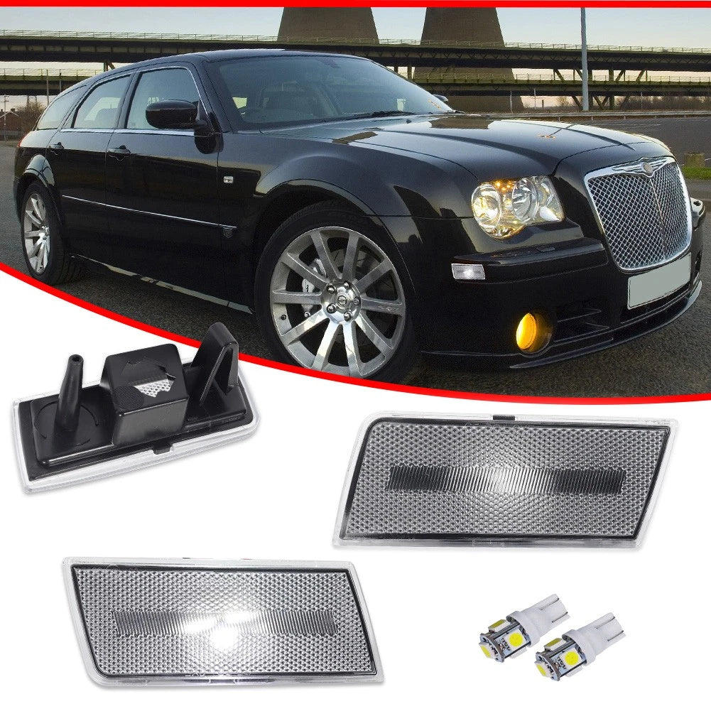 Clear Lens Front Side Marker Lights for Chrysler 300 (2005–2010) with LED