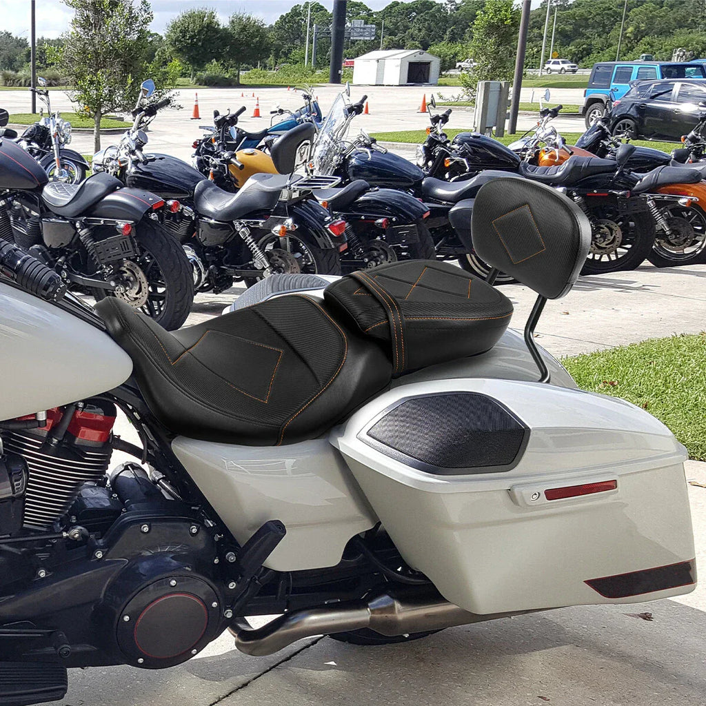 Driver & Passenger Seat Backrest Pad for Harley Touring Road Glide (2009-2023)