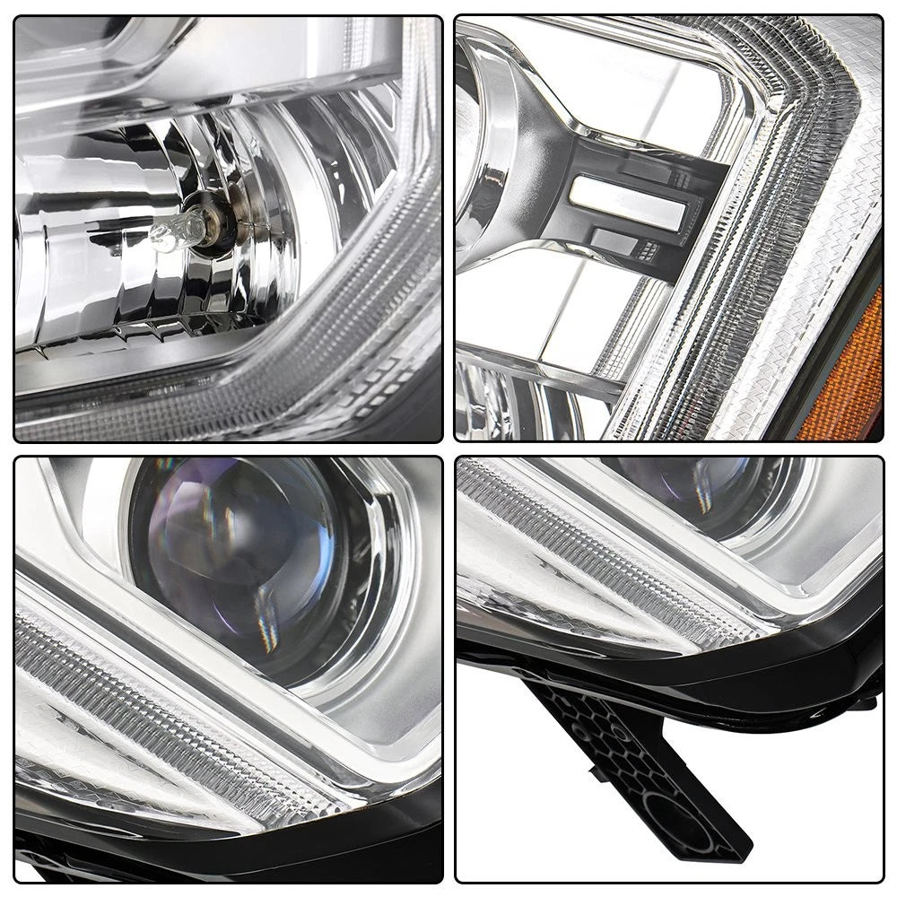 Headlights for GMC Yukon/Yukon XL (2015–2017) Clear Lens Halogen with LED DRL