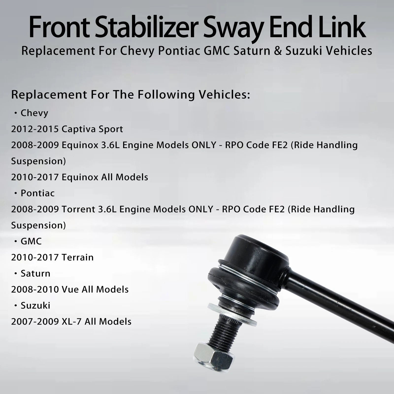 2X Front Stabilizer Sway Bar End Links for Chevy Equinox GMC Terrain (2007-2017)