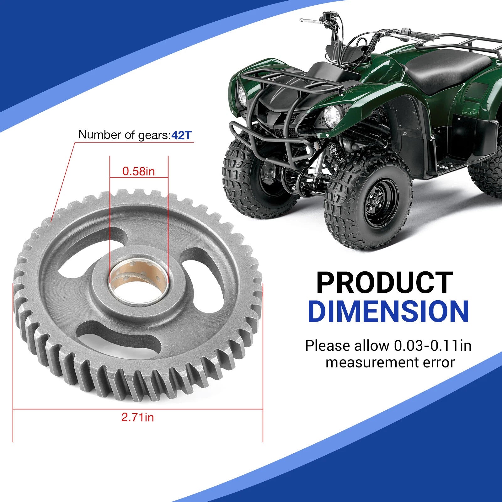 Main Transmission Primary Driven Gear for Yamaha Grizzly 125 (2004–2012)
