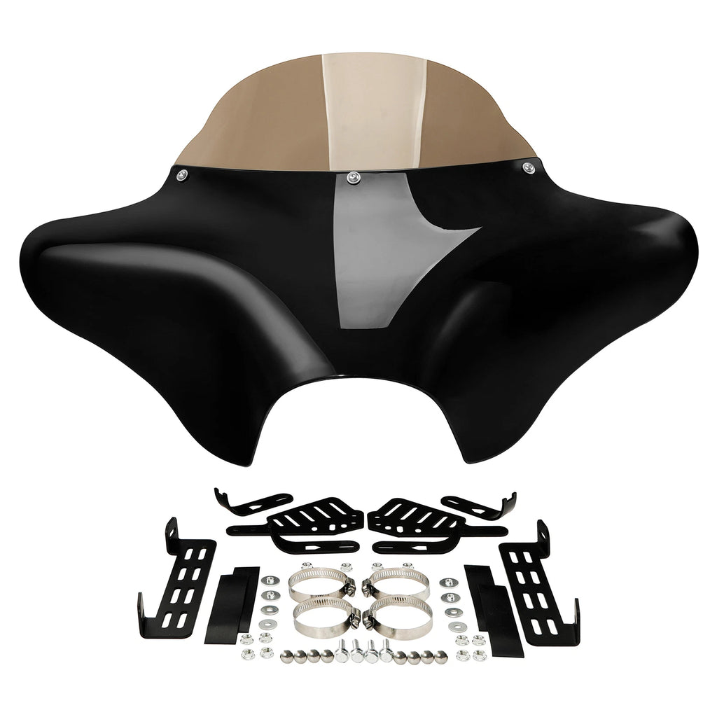 Black Front Outer ABS Batwing Fairings for Harley Touring Road King Softail (2014–2023)