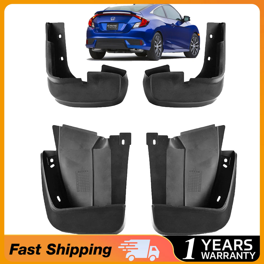 4pcs Front Rear Mud Guards for Honda Civic (2006–2011) 8th Gen