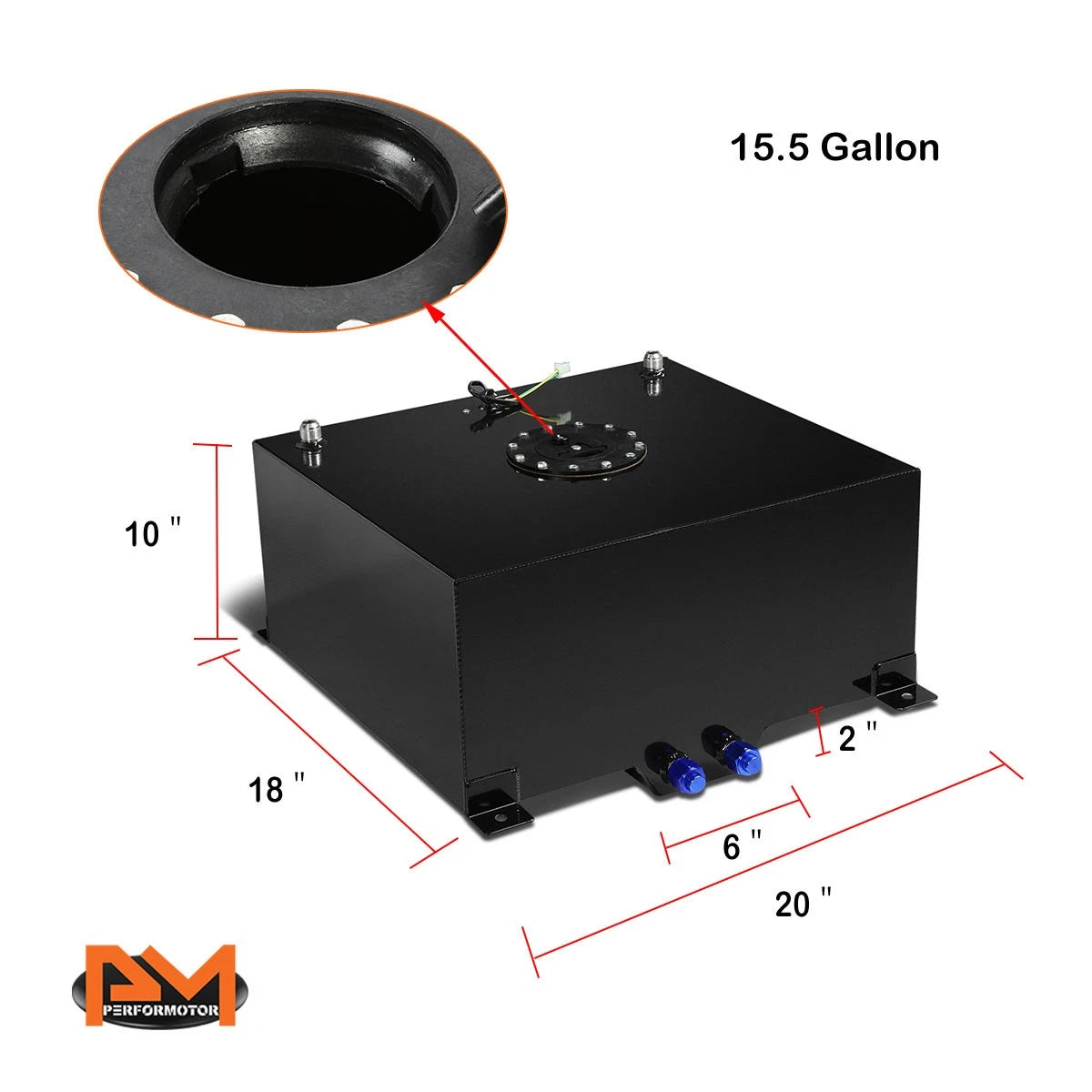 15.5 Gallon Aluminum Fuel Cell/Gas Tank for Universal Applications