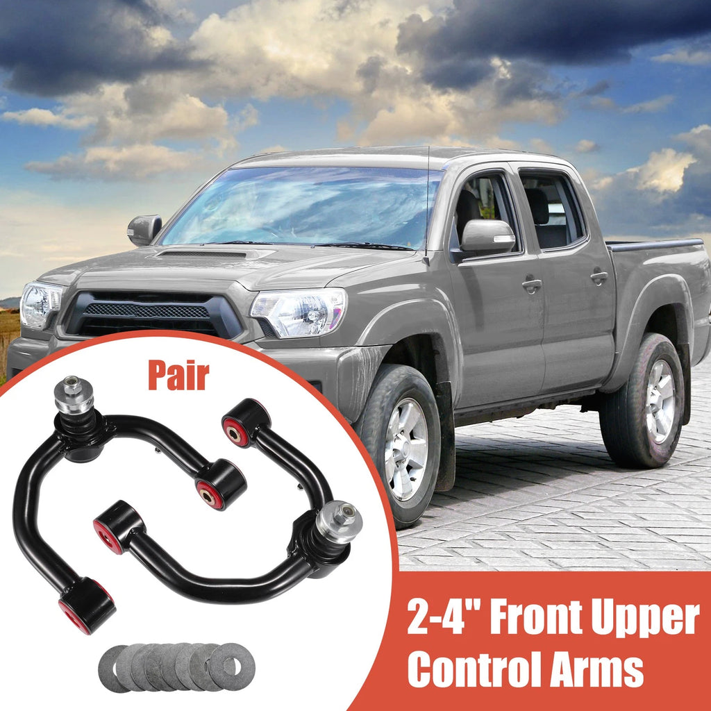Pair of 2-4" Front Upper Control Arms for Toyota Tacoma (1996–2003) Black Red